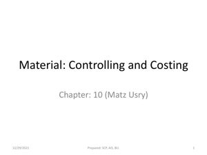 Material Controlling and Costing thumbnail
