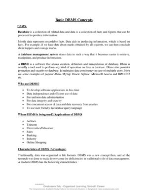 Basic DBMS Concepts thumbnail