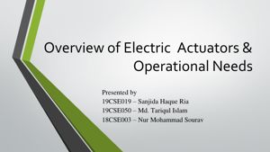 Overview of Electric Actuators & Operational Needs thumbnail