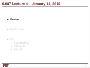 Control Flow, I/O thumbnail