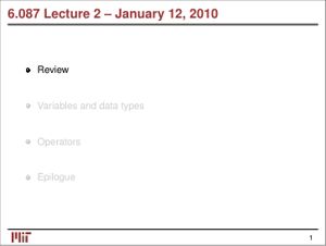 Variables and Data Types, Operators, Epilogue thumbnail
