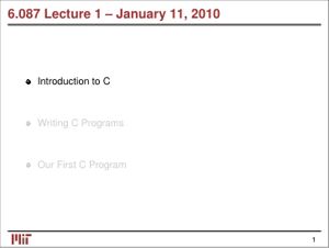 Introduction to C, Writing C Programs, Our First C Program thumbnail