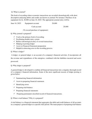 Journal, Ledger and Trial Balance thumbnail