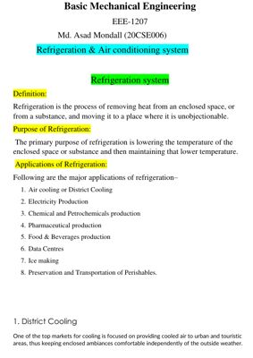 Refrigeration & Air conditioning system thumbnail