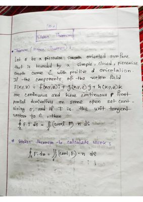 Stoke's Theorem and Chapter 11 math solve thumbnail
