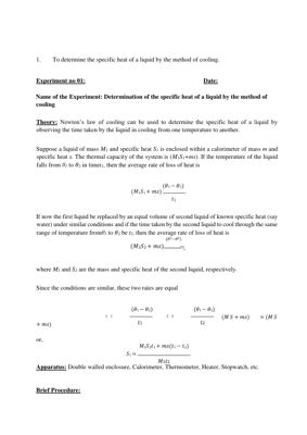 Specific heat of a liquid thumbnail