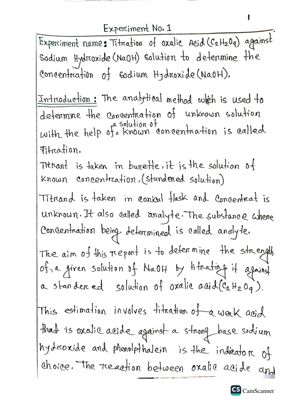Titration of oxalic acid and NaOH thumbnail