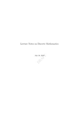 Lecture Notes on Discrete Mathematics thumbnail